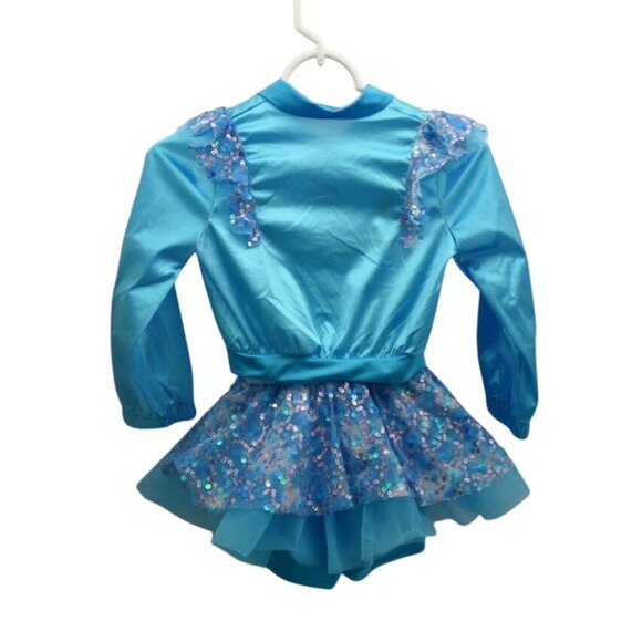 Weissman Girls Dance Costume 2 Piece Jacket Dress with Sequined Tutu Size IC 7 8 - Picture 3 of 9